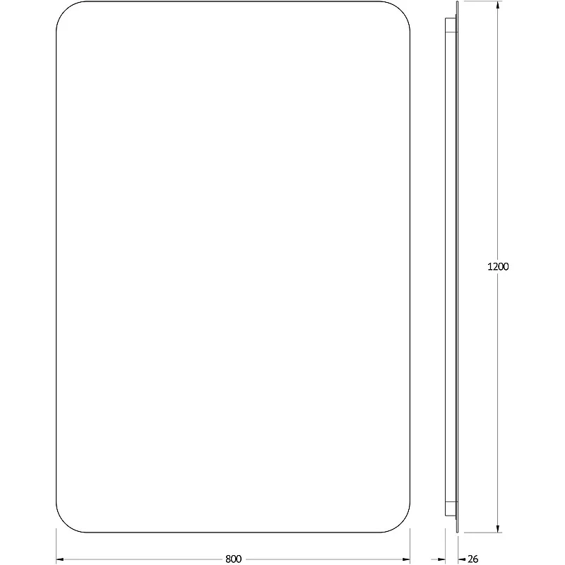 Зеркало Defesto Opti 80x120 DF 2820 с подсветкой 38W-3000К/Без выключателя/Теплый белый свет