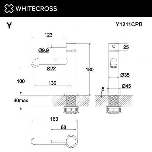 Смеситель для раковины Whitecross Y copper brushed Y1211CPB цвет Медь брашированная