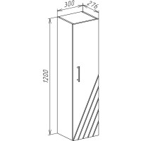 Шкаф пенал Bellezza Альба 30 L 4621702182014 подвесной Белый МДФ / ЛДСП