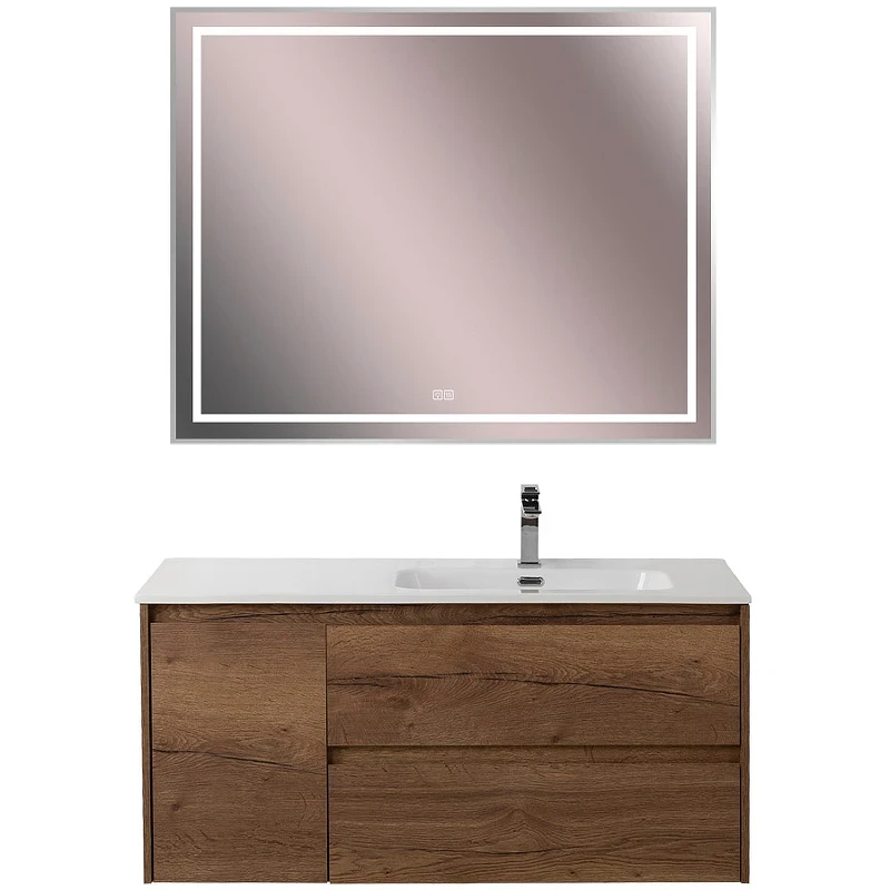 Тумба под раковину BelBagno Kraft 100 R KRAFT-1000-2C-1A-SO-RT-R подвесная Rovere Tabacco МДФ / ЛДСП