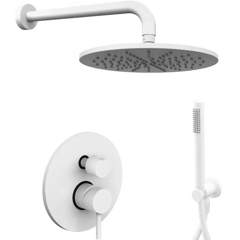 Душевая система Paffoni Light KITLIG018BO Белая матовая латунь встраиваемый