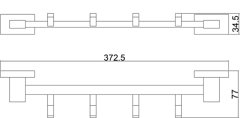 Вешалка для полотенец Belz B903 B90315-4 Черная матовая