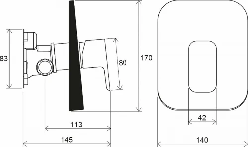 Смеситель для душа Ravak 10° Free-TD F 066.00 X070137 Хром латунь встраиваемый