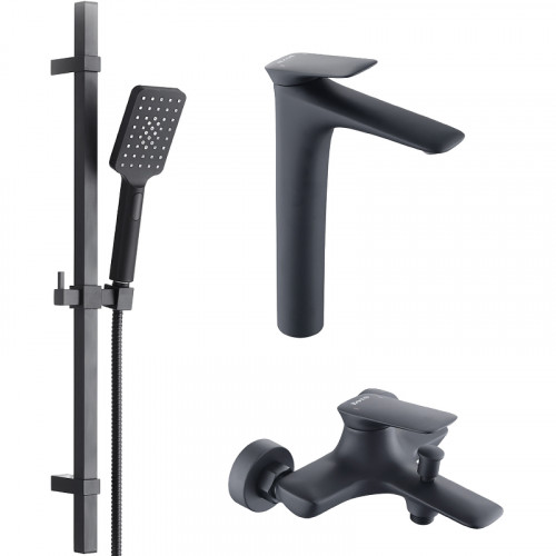 Комплект смесителей Bond Cube B03-5788 Черный матовый латунь