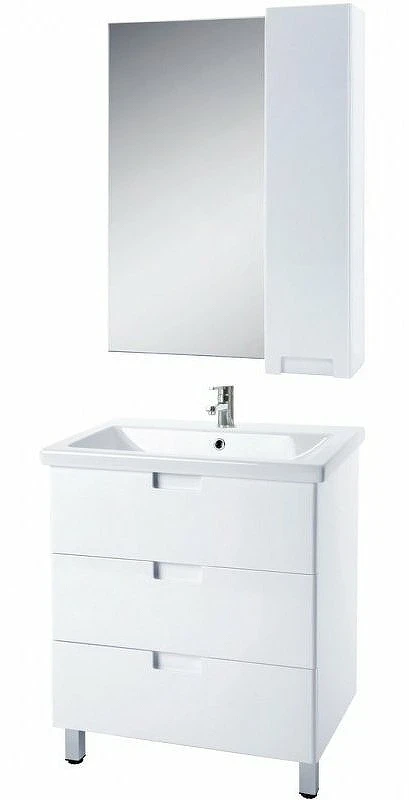 Зеркало со шкафом Bellezza Пегас 50 R 4610406021019 Белое МДФ / ЛДСП, стекло