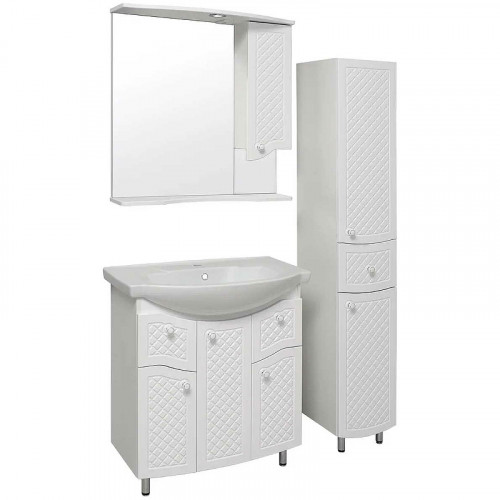 Тумба под раковину Runo Милано 75 УТ000002088 Белая МДФ / ЛДСП