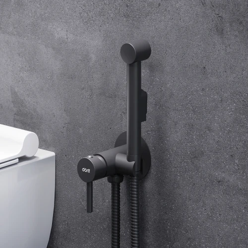 Гигиенический душ со смесителем Dorff Logic D3075000BL Черный латунь на стену