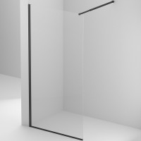 Душевая перегородка BelBagno Kraft 100 KRAFT-L-1-100-C-NERO профиль Черный матовый стекло прозрачное