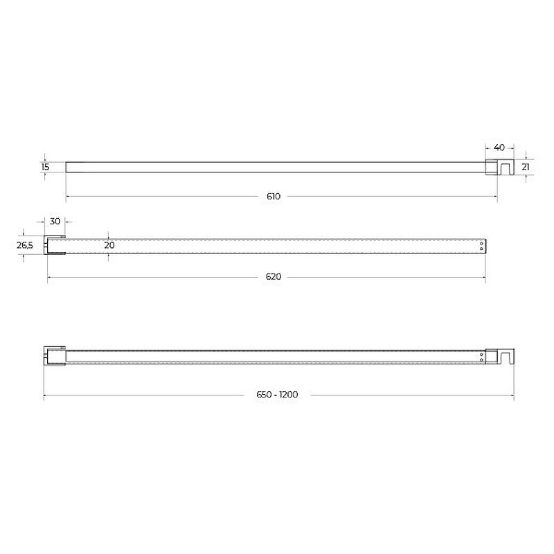 Душевая перегородка BelBagno Kraft 100 KRAFT-L-1-100-C-NERO профиль Черный матовый стекло прозрачное