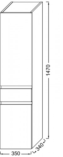 Шкаф пенал Jacob Delafon Madeleine 35 L EB2069G-J53 подвесной Черный матовый МДФ / ЛДСП