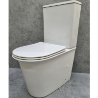 Унитаз компакт CeramaLux 1223A Белый глянцевый с бачком и сиденьем Микролифт фаянс напольный