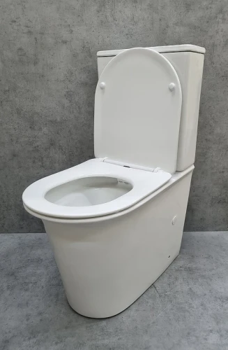 Унитаз компакт CeramaLux 1223A Белый глянцевый с бачком и сиденьем Микролифт фаянс напольный