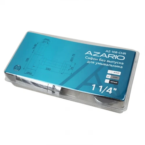Сифон для раковины Azario AZ-108-CHR цвет Хром