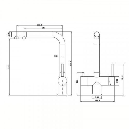 Смеситель для кухни Reflexion Lago RX9903BL цвет Оружейная сталь