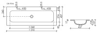 Раковина Ceramicanova Grace 120 CN7016 Белая фарфор полувстраиваемая