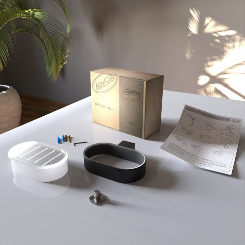 Мыльница Altasan Лотос ЛТ30ЧМ Черная матовая