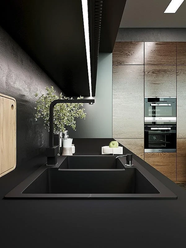 Смеситель для кухни Emar Quartz 3014.8 цвет Морион