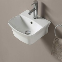 Раковина CeramaLux 55 78369С Белая фаянс подвесная