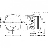 Смеситель для душа Ideal Standard Melange A4720AA Хром латунь встраиваемый