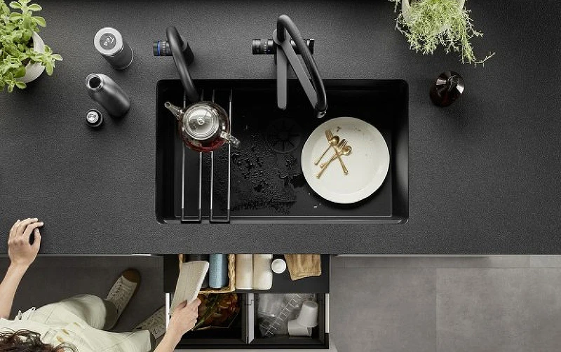 Кухонная мойка Blanco Etagon 700-U Silgranit 525169 Алюметаллик искусственный камень (литьевой мрамор) встраиваемый