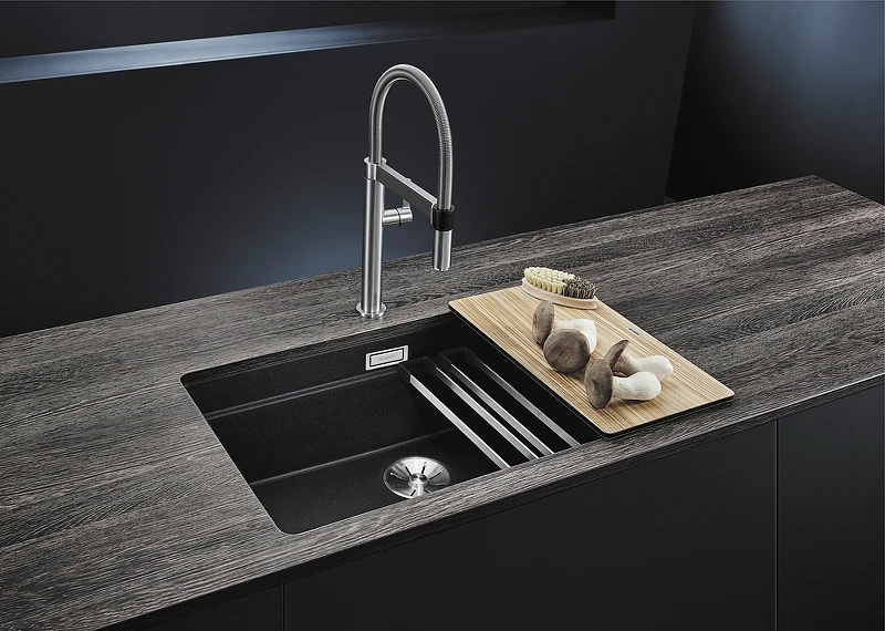 Кухонная мойка Blanco Etagon 700-U Silgranit 525169 Алюметаллик искусственный камень (литьевой мрамор) встраиваемый