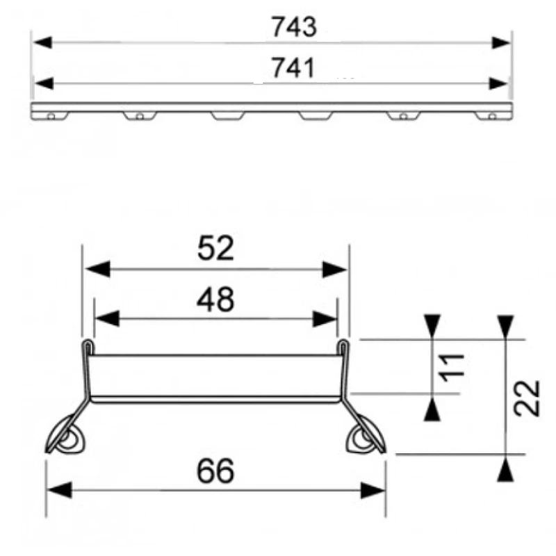 Решетка для душевого лотка Tece Drainline Plate II 80 600872 Полированная нержавеющая сталь