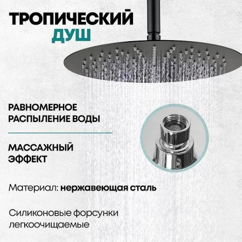 Душевая система Grocenberg GB5099BL-4 Черная матовая