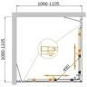 Душевой уголок Cezares Molveno 110x110 MOLVENO-A-22-90+20-C-GM-IV профиль Оружейная сталь стекло прозрачное
