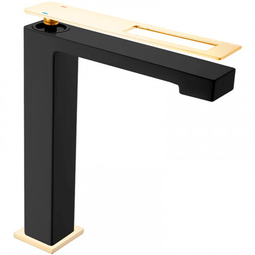 Смеситель для раковины Boheme Q 142-BG Черный Золото латунь