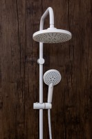 Душевая система Orange O-Shower OW02w Белый глянец нержавеющая сталь на стену