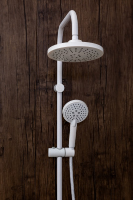 Душевая система Orange O-Shower OW02w Белый глянец нержавеющая сталь на стену