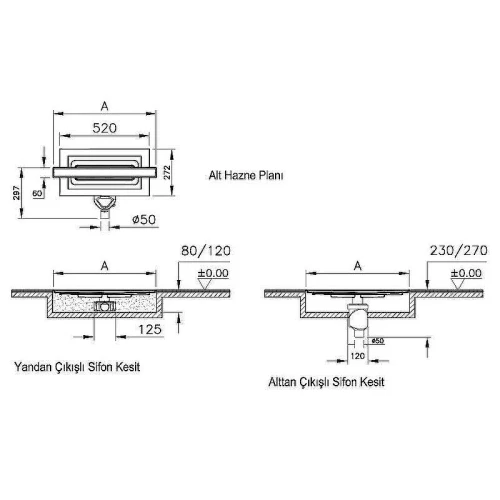 Душевой лоток Vitra Eco-Flow 60 59980481000 с решеткой Хром матовый