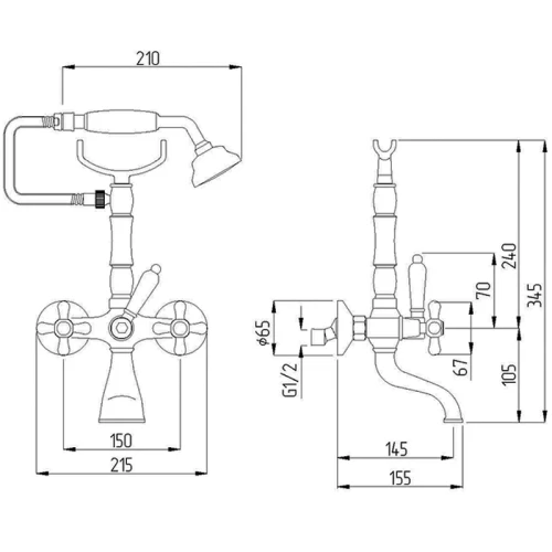 Смеситель для ванны Veragio Gialetta VR.GLT-6301.CR
