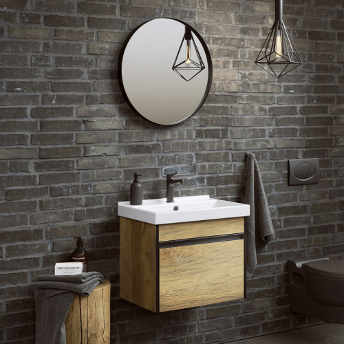 Тумба под раковину Aqwella Urban 50 URB0105DB подвесная Дуб балтийский МДФ / ЛДСП