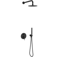 Душевая система Excellent Pi Arex AREX.SET.1245BL Черная матовая латунь встраиваемый
