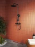 Душевая система Vitra Aquaheat Bliss A4720536EXP с термостатом Черный матовый латунь на стену