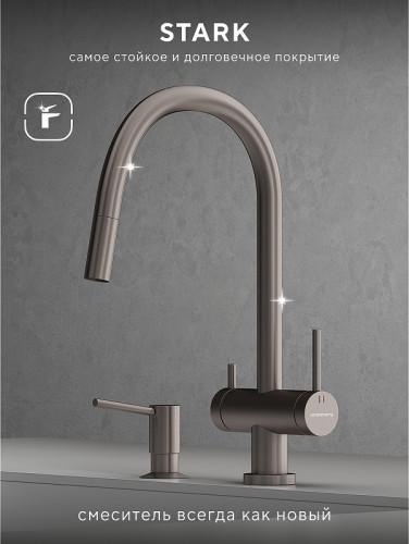 Смеситель для кухни Abelsberg Aera EMF71709BN цвет Титан