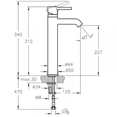 Смеситель для раковины Vitra Minimax S A41990EXP Хром латунь