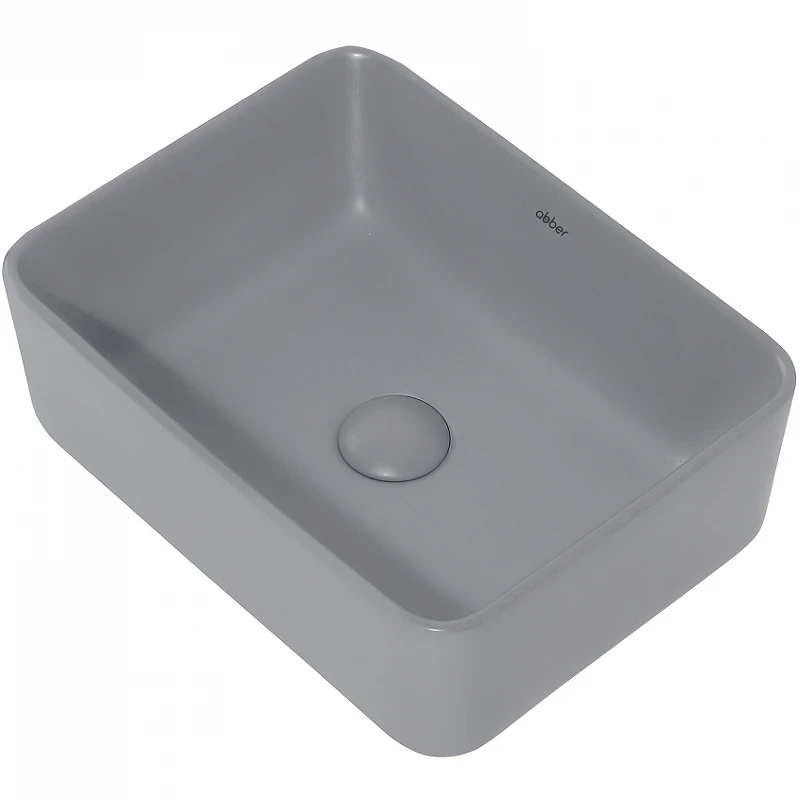 Раковина-чаша Abber Rechteck 40 AC2213MG Серая матовая фаянс накладная