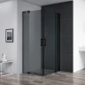 Душевой уголок Cezares Slider 80x80 SLIDER-A-2-70/80-GRIGIO-NERO профиль Черный матовый стекло серое