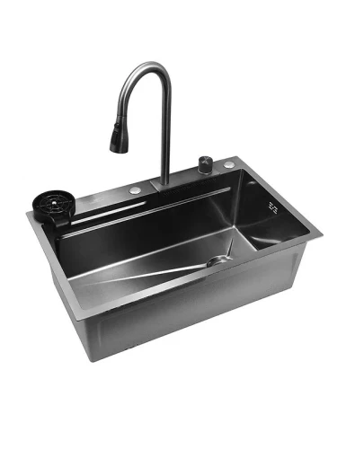 Кухонная мойка Wisent 75 WG37545B со смесителем цвет Графит