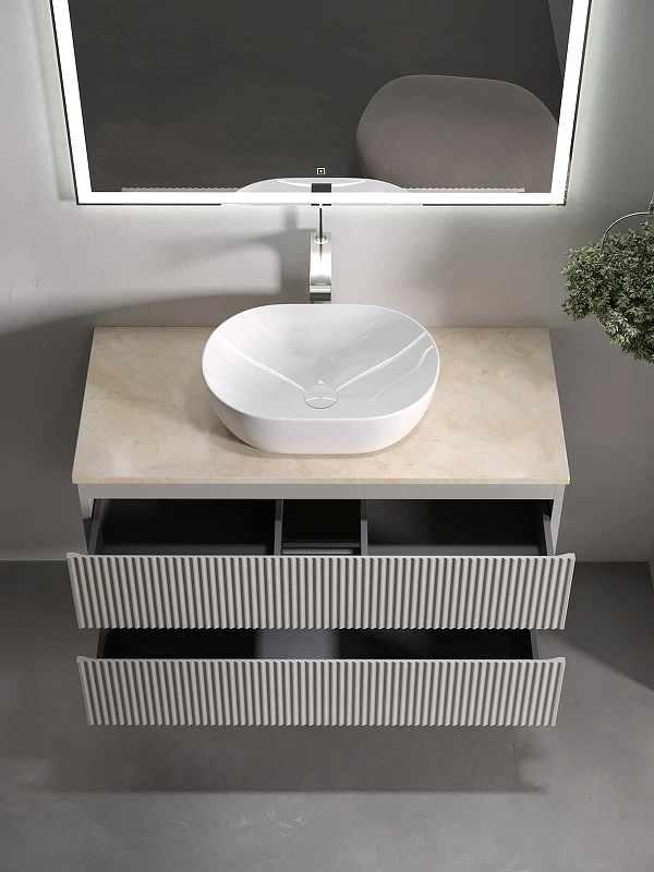 Тумба под раковину Sancos Snob R 100 SNR100CE подвесная Beige Soft МДФ / ЛДСП