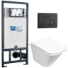 Комплект унитаза с инсталляцией WeltWasser MARBERG 507 + ROTBACH 004 GL-WT + MAR 507 RD MT-BL 10000010979 цвет Белый глянцевый с сиденьем Микролифт и клавишей смыва цвет Черный матовый