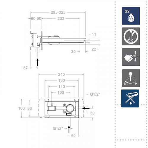Смеситель для раковины Ramonsoler Tzar 342001OC Золото брашированное