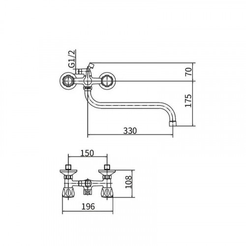 Смеситель для ванны Plstart PL2218-9 универсальный цвет Хром Желтый