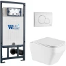 Комплект унитаза с инсталляцией WeltWasser MARBERG 507 + HOFBACH 041 GL-WT + MAR 507 RD GL-WT 10000011683 цвет Белый глянцевый с сиденьем Микролифт и клавишей смыва цвет Белый глянцевый