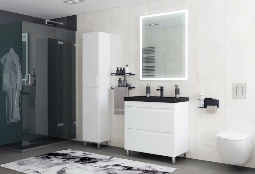 Тумба под раковину Corozo Юрма 80 Z2 SD-00001625 Белая МДФ / ЛДСП