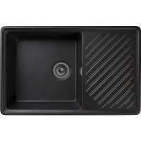 Кухонная мойка GranFest Quarz GF-ZL52 Черная искусственный камень (литьевой мрамор) встраиваемый