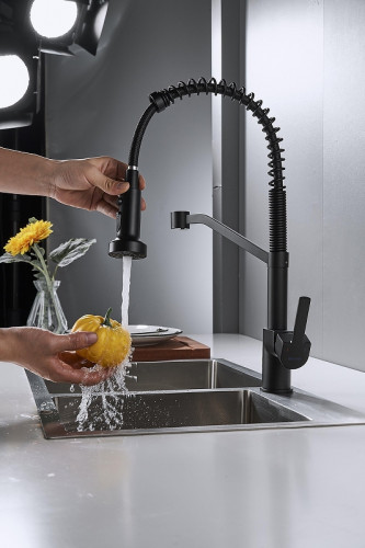 Смеситель для кухни Shevanik S963H цвет Черный