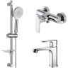 Комплект смесителей Aquatek Оберон AQ1231CR Хром латунь